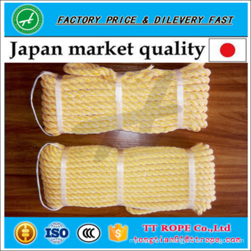 Corde tordue de qualité japonaise 3 brins kp faite de monofilament de pe et de fil de polyester